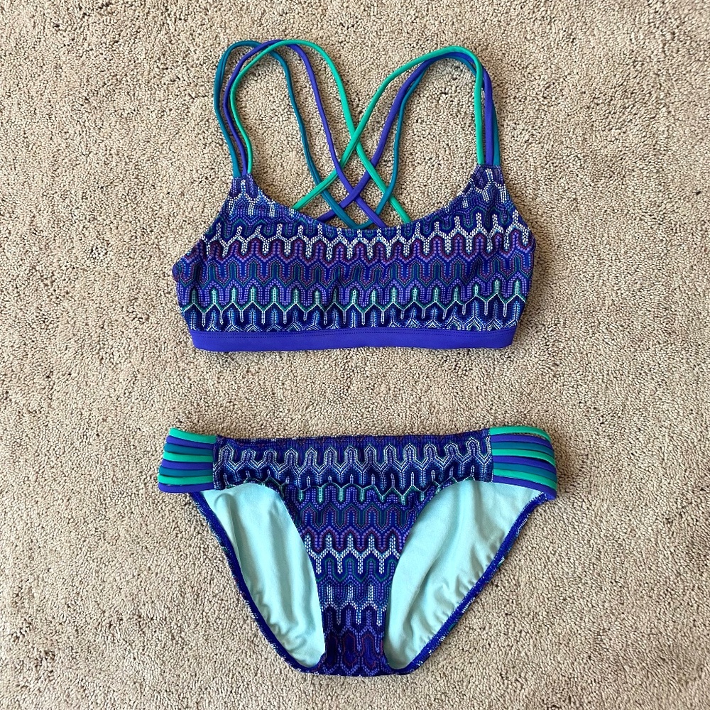 Prana 2 piece Bikini Swimsuit Top Sz Small / Bottom Sz Medium
